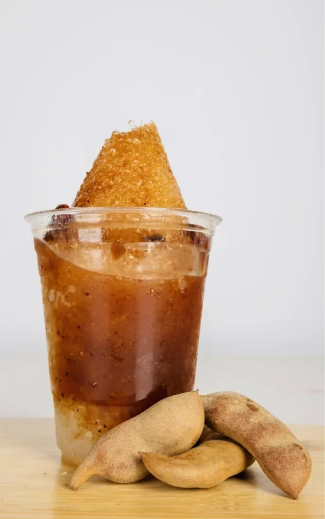 Tamarind raspado in a clear cup